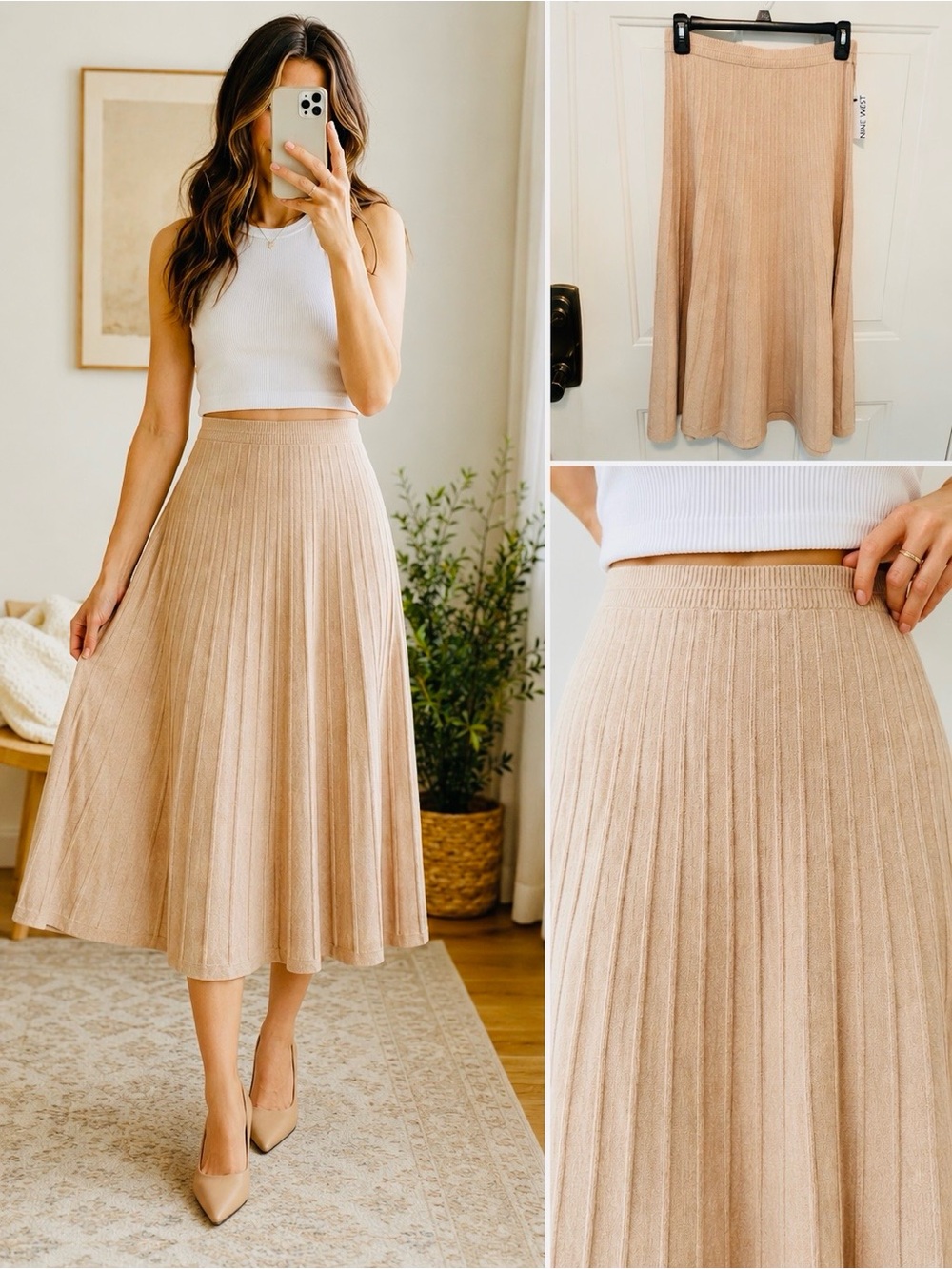 NWT Nine West Pleated Midi Skirt | NWT | Size XS